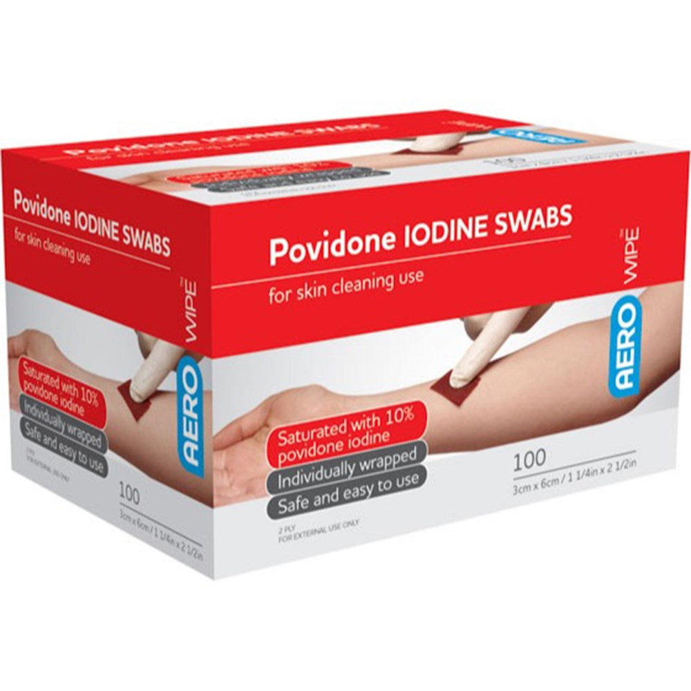 Povidone Iodine Swabs 60 x 33mm Aerowipe