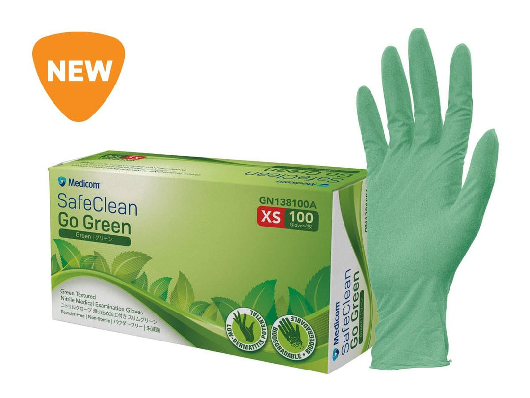 SafeClean Go Green - Biodegradable Textured Nitrile Gloves