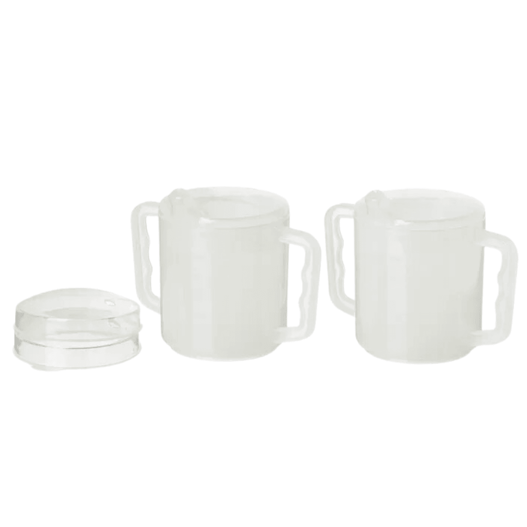 Homecraft Two Handled Mug, 270ml, Pair, with Spout and Splash Lids