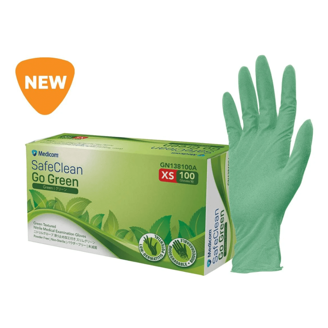 SafeClean Go Green - Biodegradable Textured Nitrile Gloves