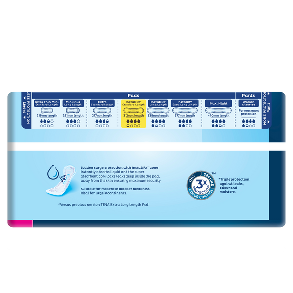 Tena Pads Instadry Unisex 312x121mm 670ml