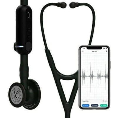 3M™ Littmann® CORE Digital Stethoscope, 8480, Black Chestpiece, Tube, Stem and Headset, 27 inch - LuxeMED