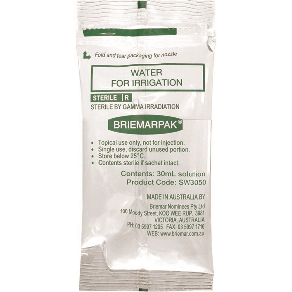 Water for Irrigation 75 x 30ml Sachet Sterile pack 75