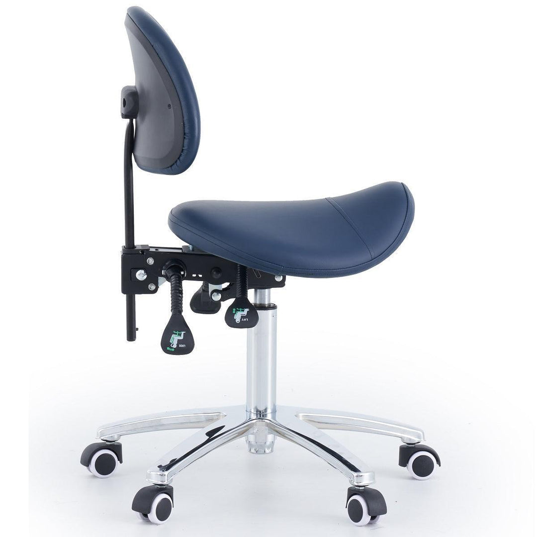 Saddle Stool With Backrest - LuxeMED