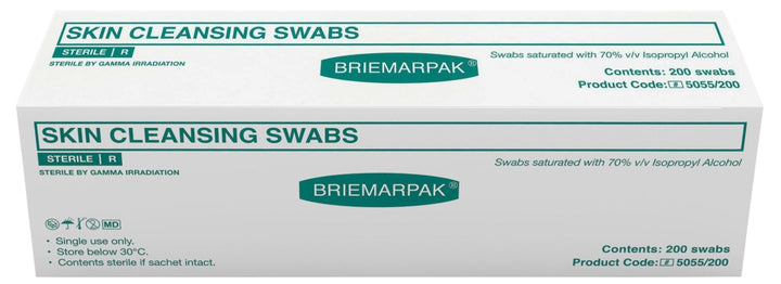 Sterile (large) Skin Cleansing Swab 70% Isopropyl Alcohol [5055/200]