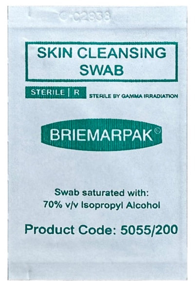 Sterile (large) Skin Cleansing Swab 70% Isopropyl Alcohol [5055/200]