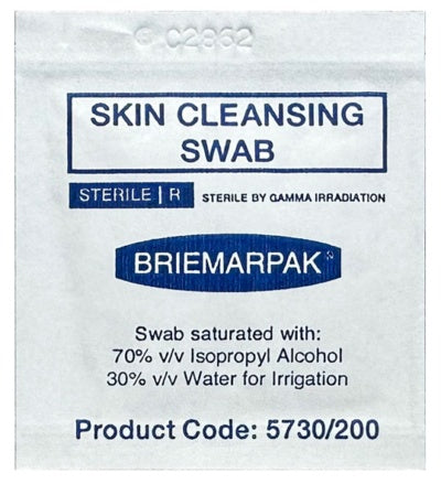 Sterile Skin Cleansing Swab - 70% Isopropyl Alcohol [5730/200]