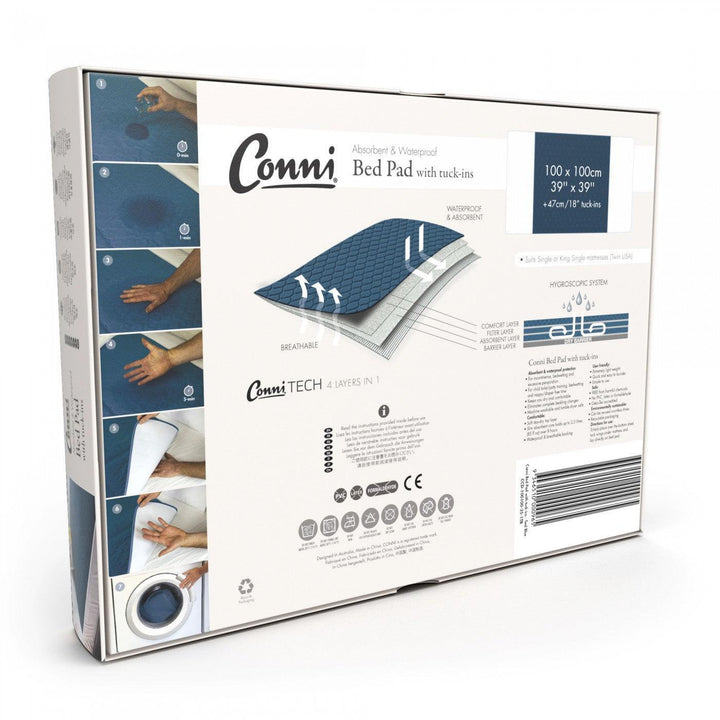 Conni Bed Pad with Tuck-ins - Teal Blue - LuxeMED