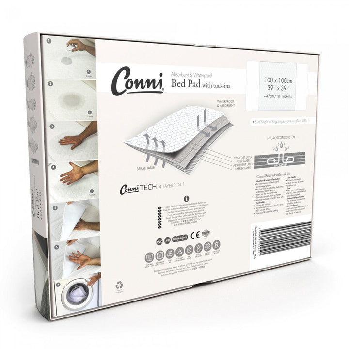 Conni Bed Pad with Tuck-ins - White - LuxeMED