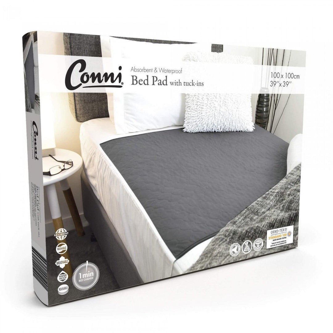 Conni Bed Pad with Tuck-ins - Charcoal - LuxeMED