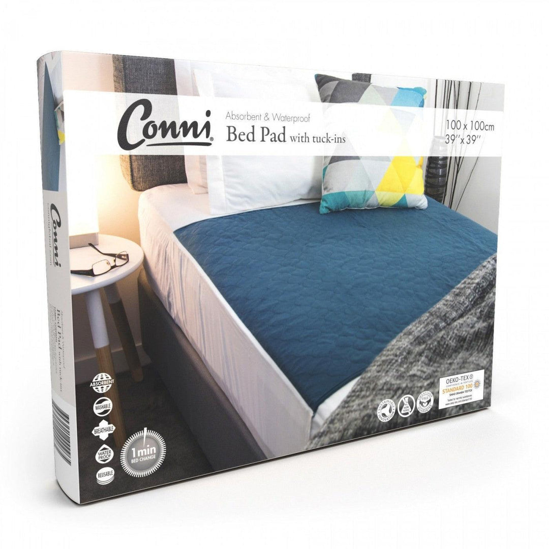 Conni Bed Pad with Tuck-ins - Teal Blue - LuxeMED