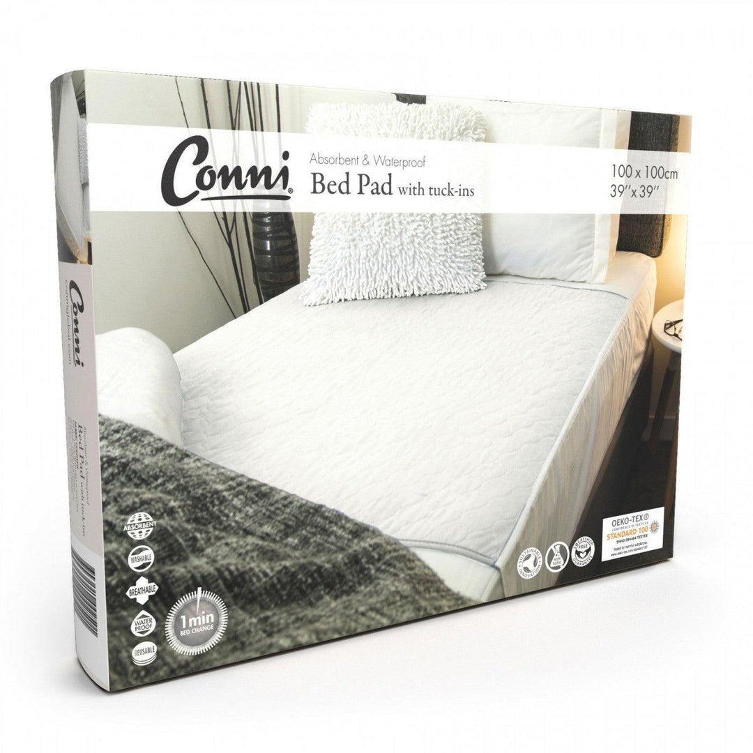 Conni Bed Pad with Tuck-ins - White - LuxeMED