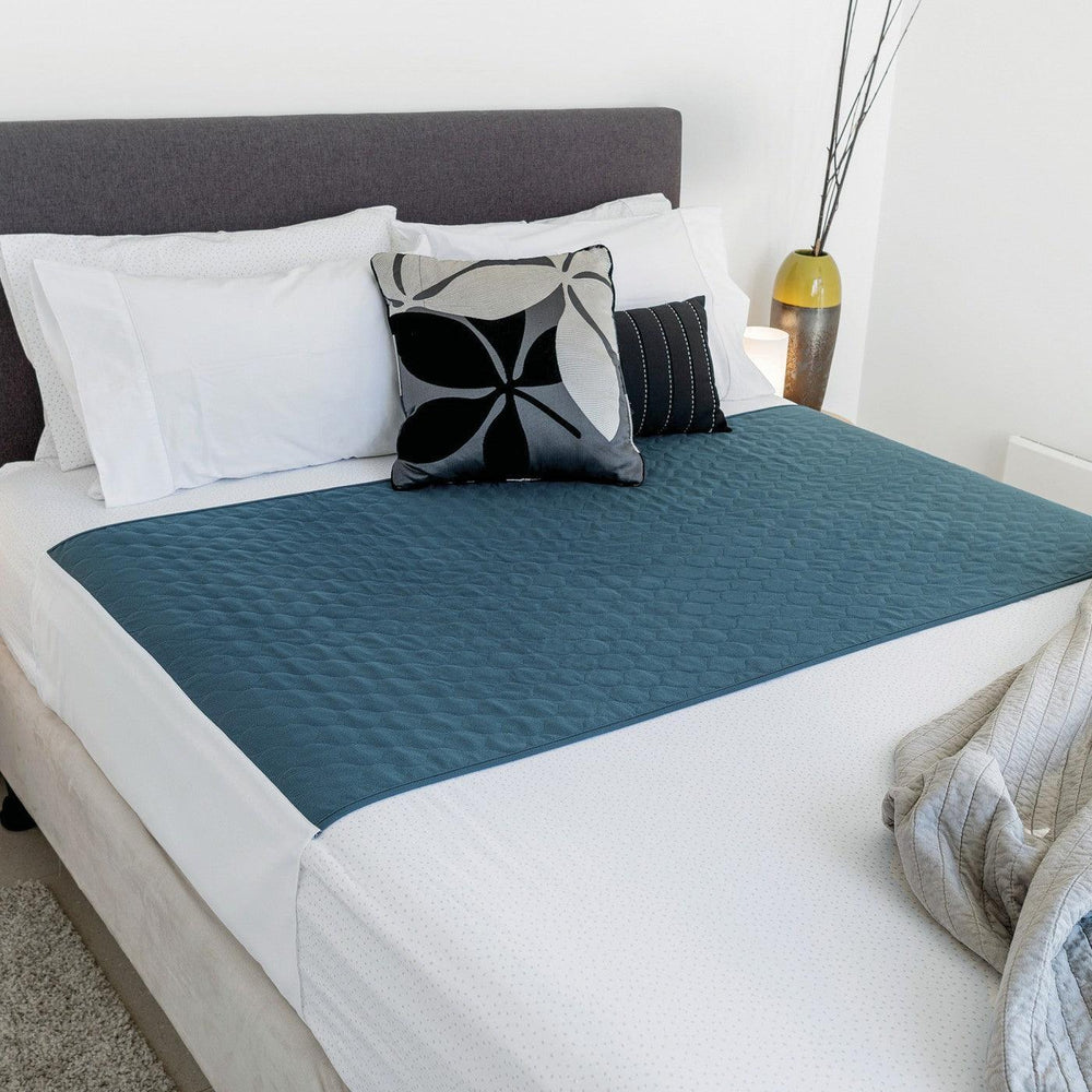 Conni X-wide Bed Pad with tuck-ins Teal Blue - LuxeMED