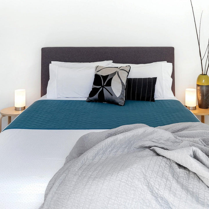 Conni X-wide Bed Pad with tuck-ins Teal Blue - LuxeMED
