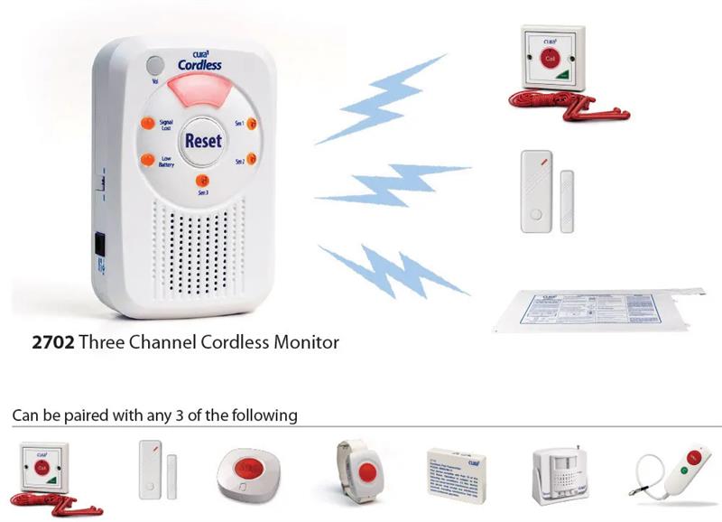 Cura1 2702 Three Channel Cordless Falls Monitor