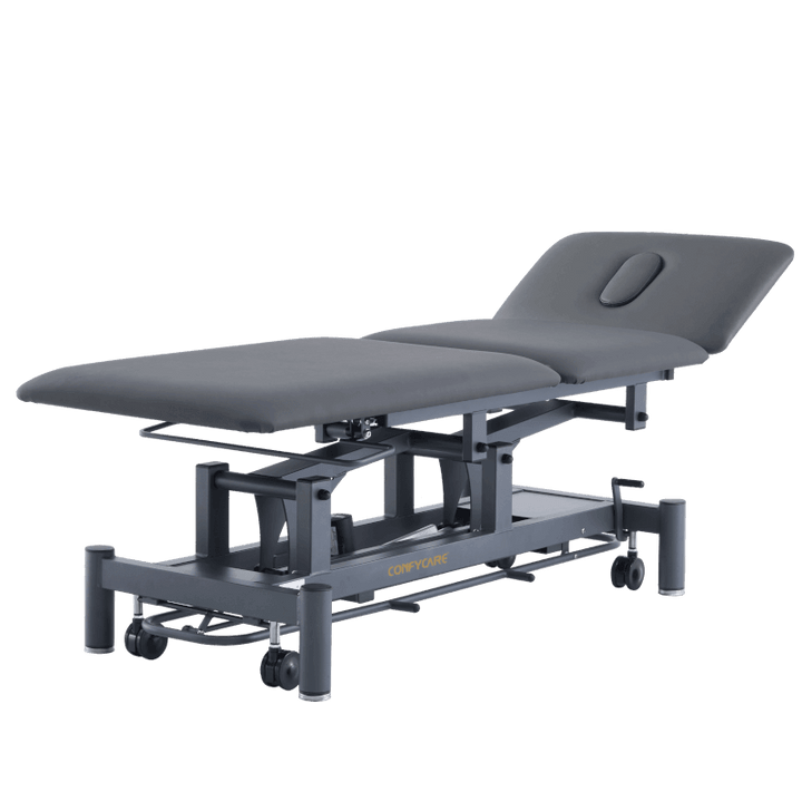 Medical Table - 3 Section Electric (Tall Back) - Stealth Black - LuxeMED