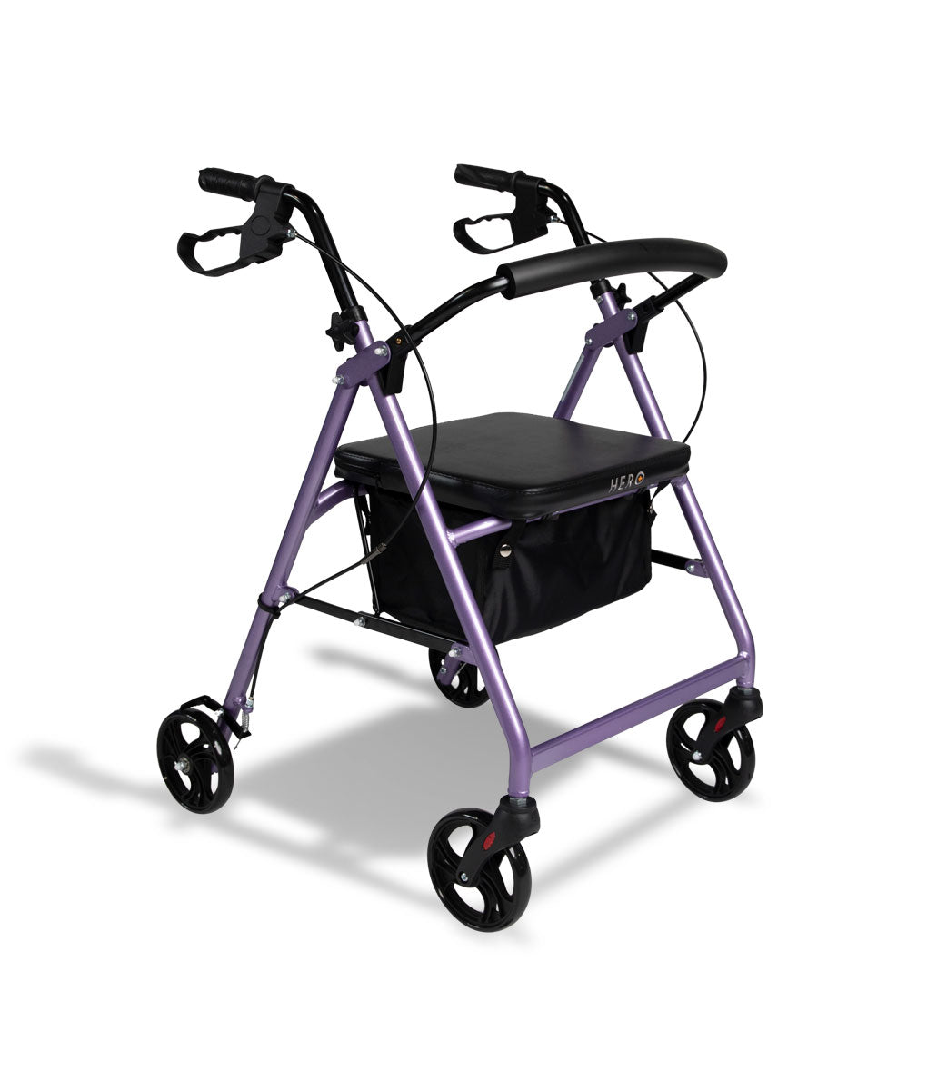 Hero Medical 4-Wheeled Mobility Walker – Walking Frame with Rollator