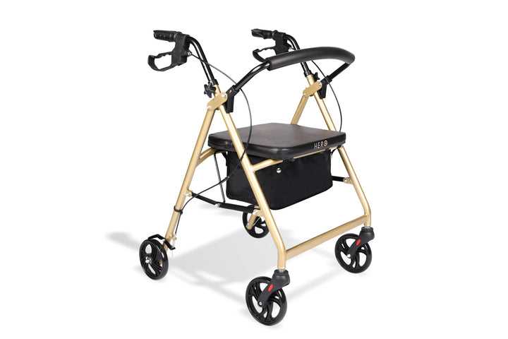 Hero Medical 4-Wheeled Mobility Walker – Walking Frame with Rollator