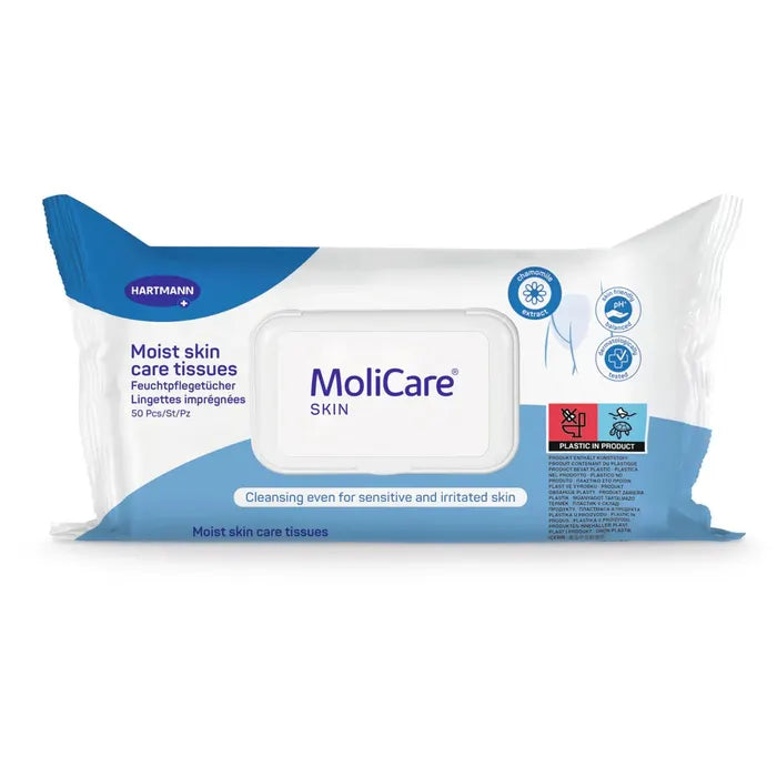 MoliCare Skin Moist Skin Care Tissues 20 x 30cm - 50 Pack