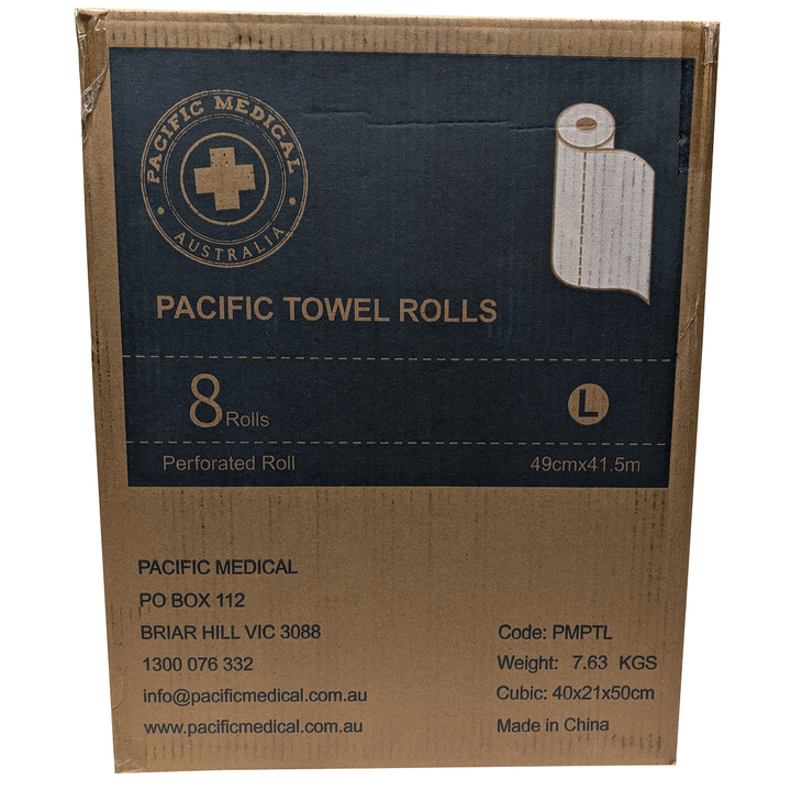 Pacific Medical Towel Roll – 2 Ply, 49cm x 41.5m (Carton of 8)