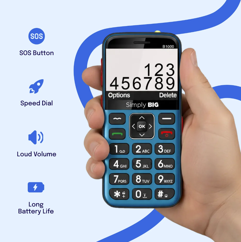 Blue Seniors 4G Mobile Phone
