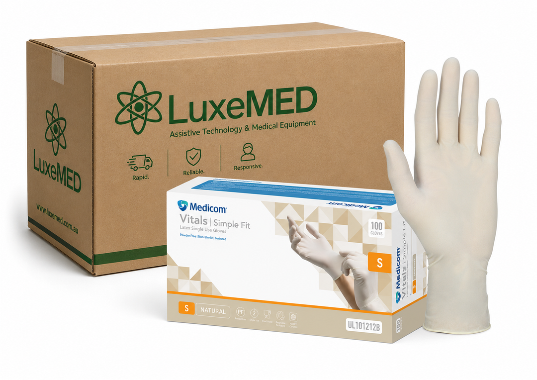 Vitals Simple Fit Latex Powder Free Gloves