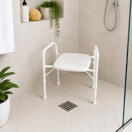 Aspire Shower Stool - Wide - Aluminium