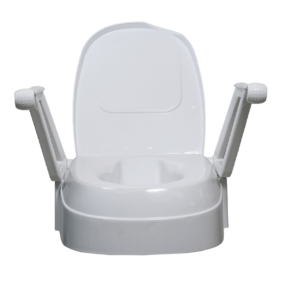 Aspire Raised Toilet Seat with Swing Back Arms