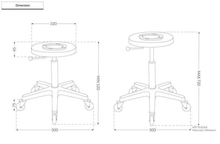 Joiken Clear Round Stool - LuxeMED