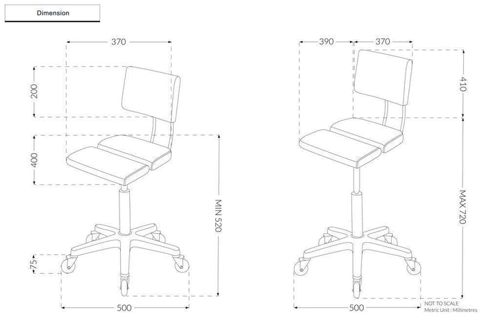 Joiken Square Stool with Backrest - LuxeMED