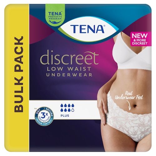 Tena Pants Discreet Low Waist Blanc White Women Medium 75-100cm 615ml