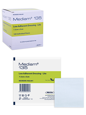 Mediam® 135 Low Adherent Dressing Lite - Box of 100