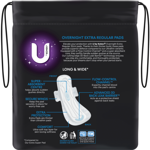 U By Kotex - Extra Pads Regular with Wings
