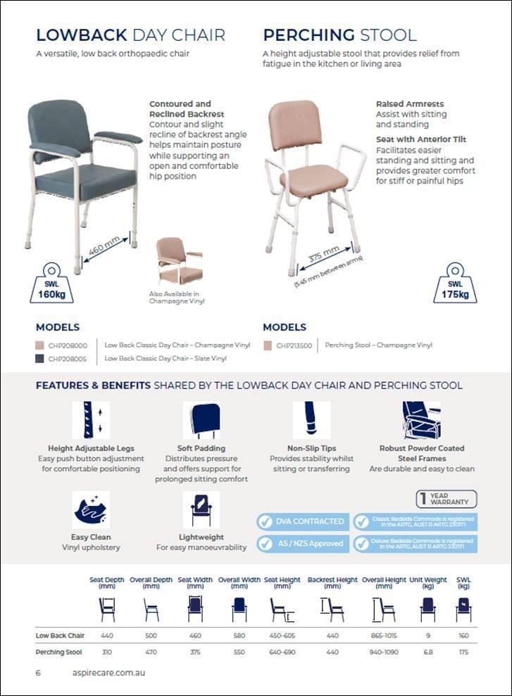 Aspire Low Back Classic Day Chair - Champagne - LuxeMED