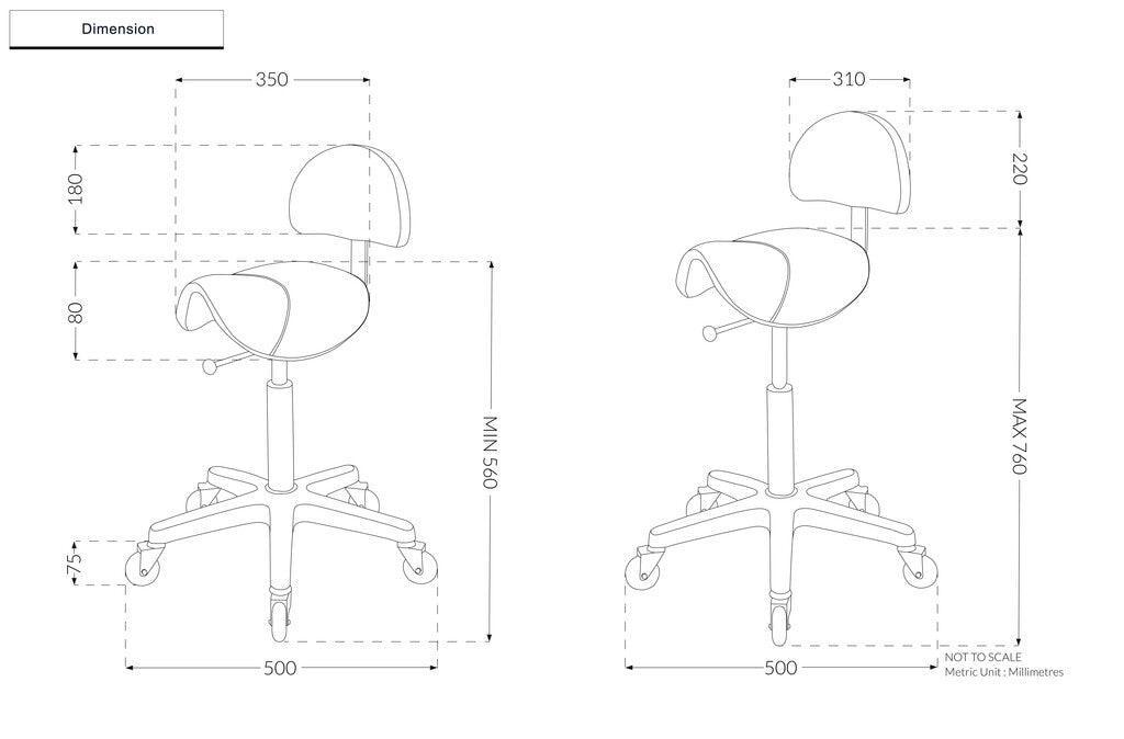 Joiken Deluxe Saddle Stool with Backrest - LuxeMED