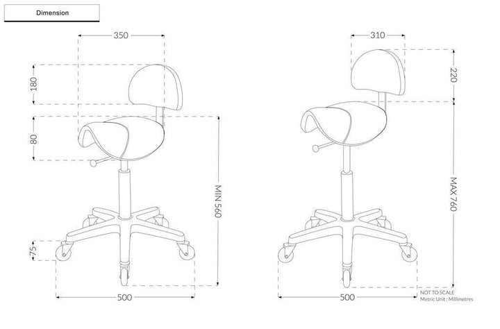 Joiken Deluxe Saddle Stool with Backrest