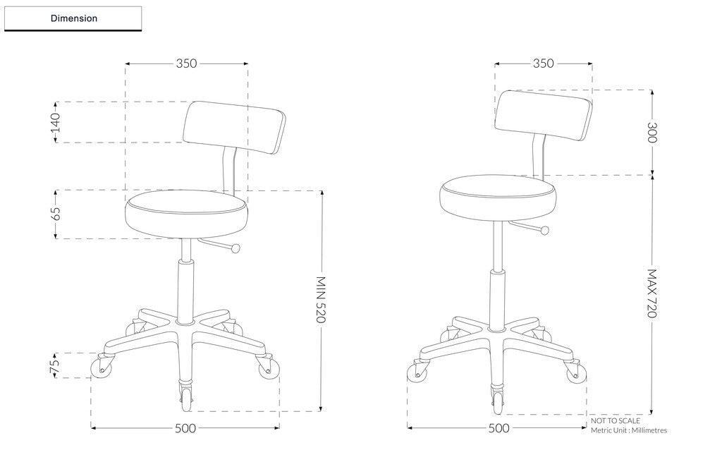 Joiken Deluxe Round Stool with Backrest