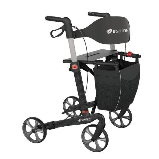 ASPIRE Vogue Carbon Fibre Seat Walker/Rollator - Medium - LuxeMED