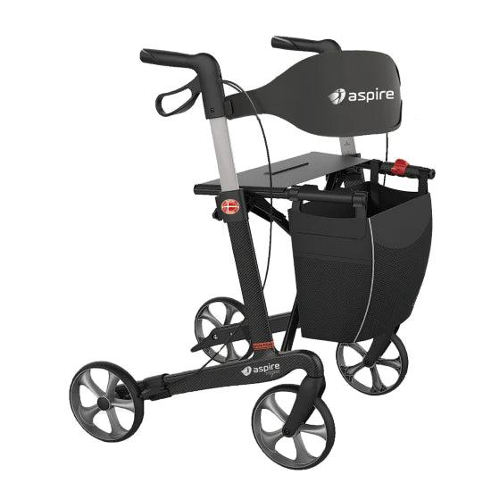 ASPIRE Vogue Carbon Fibre Seat Walker/Rollator - Medium [Hire Only] - LuxeMED
