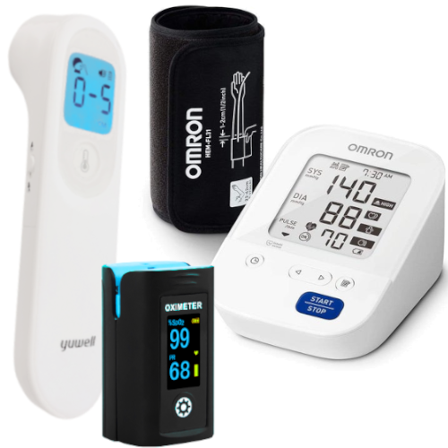 Blood Pressure Monitor (HEM7156T) + Forehead Thermometer + Pulse Oximeter - LuxeMED