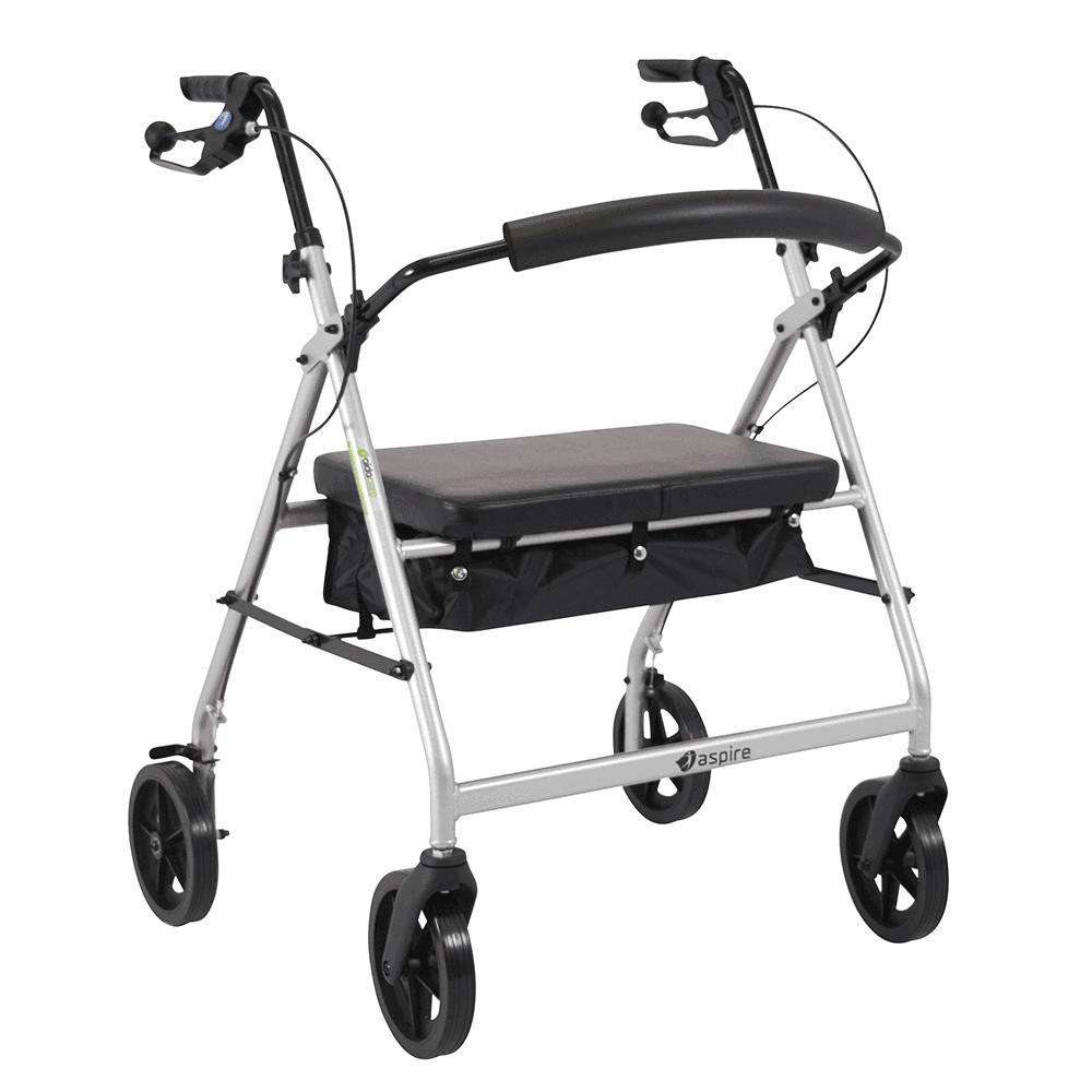 Aspire Heavy Duty XL Seat Walker - Silver - LuxeMED