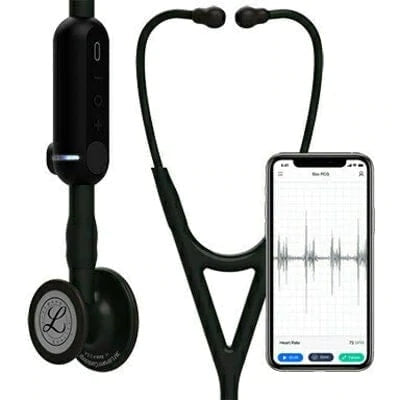 3M™ Littmann® CORE Digital Stethoscope, 8480, Black Chestpiece, Tube, Stem and Headset, 27 inch