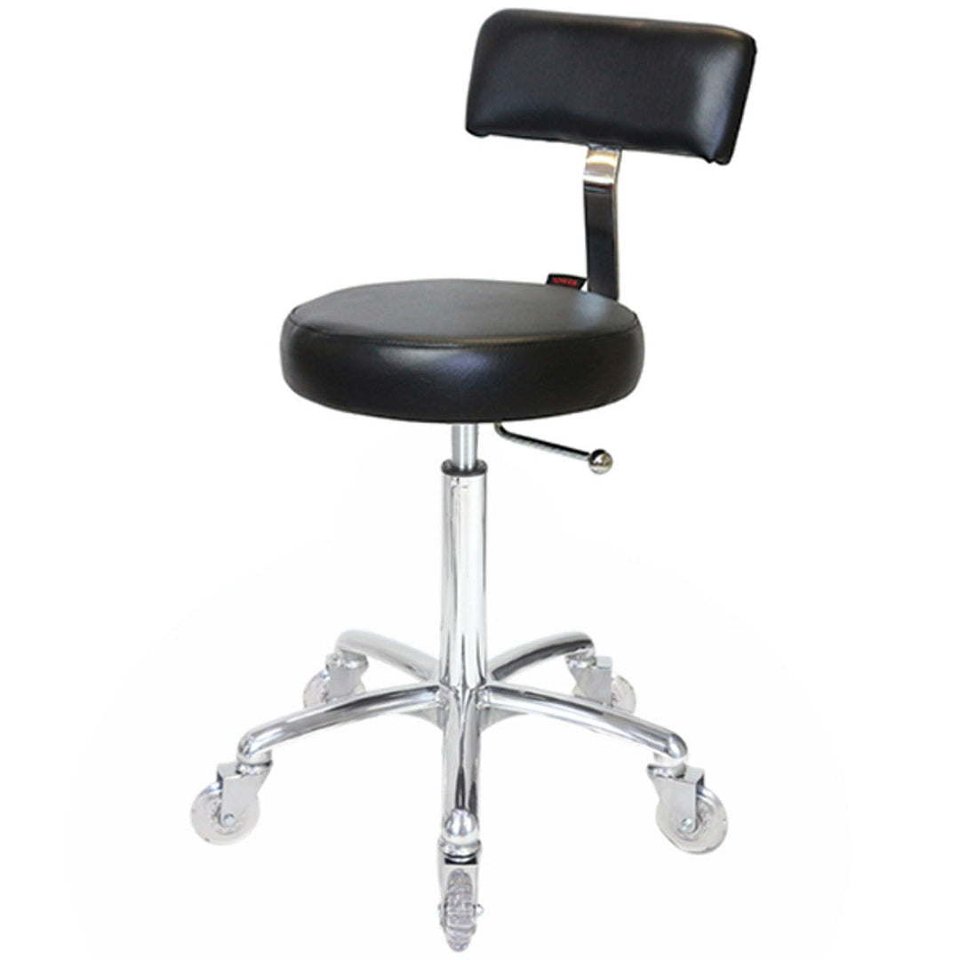 Joiken Deluxe Round Stool with Backrest - LuxeMED
